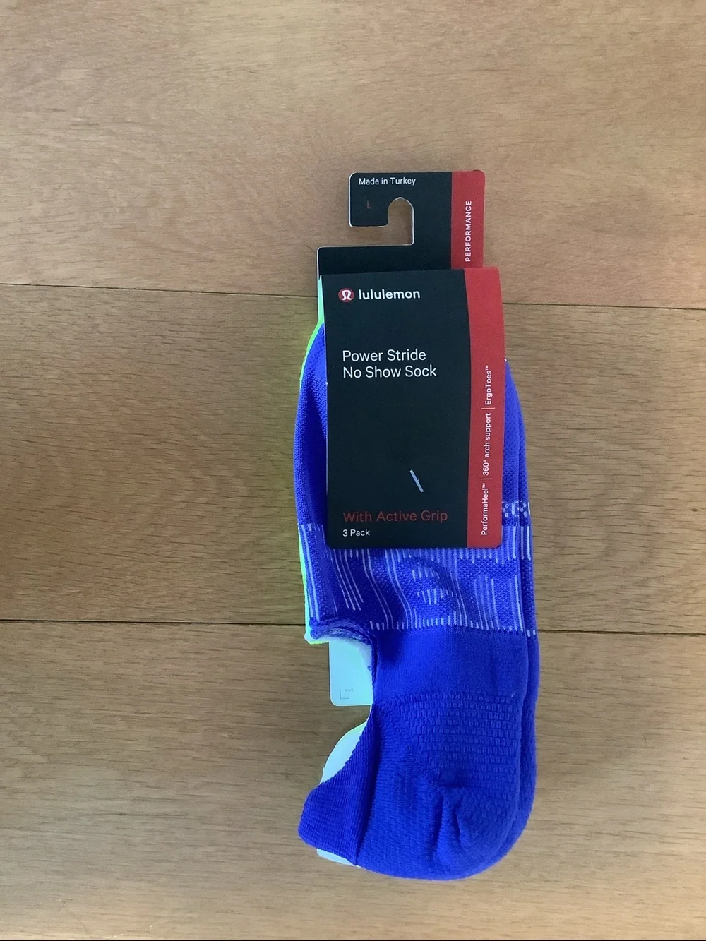 Lululemon Men's Power Stride No Show Socks Active Grip size L
